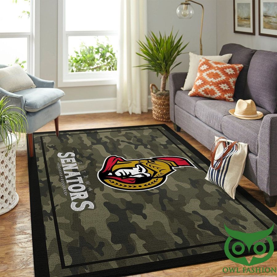 Ottawa Senators NHL Team Logo Camo Style Carpet Rug