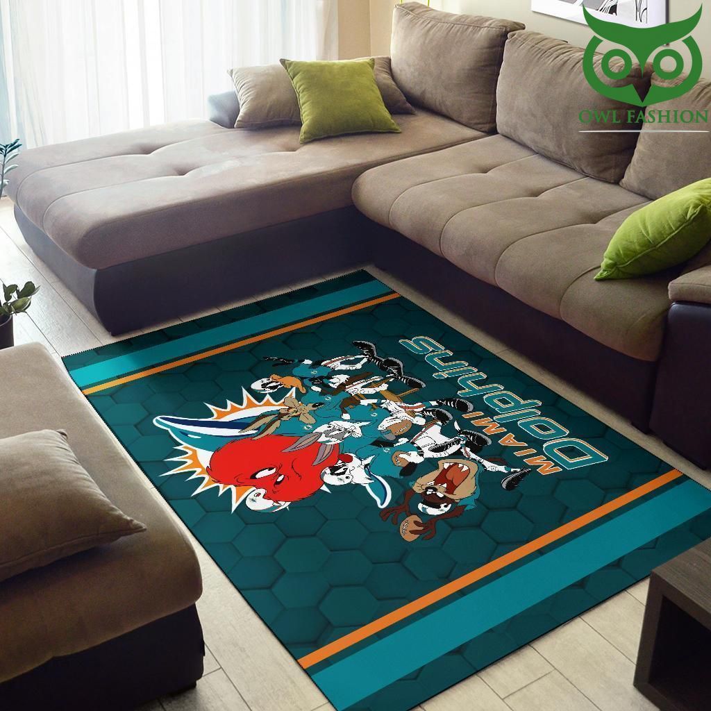 Looney Tunes Dolphins Team Football Carpet rug special edition