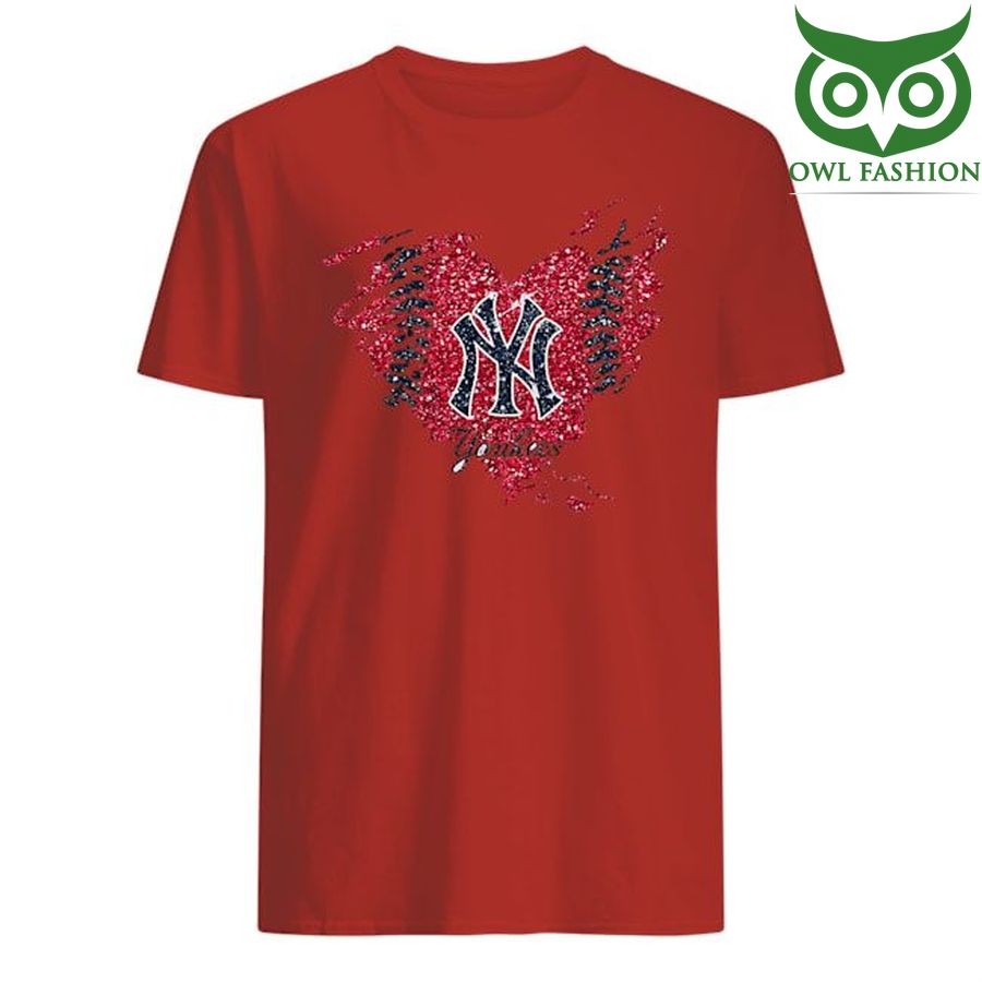 Heart Diamond New York Yankees red 3D T-shirt