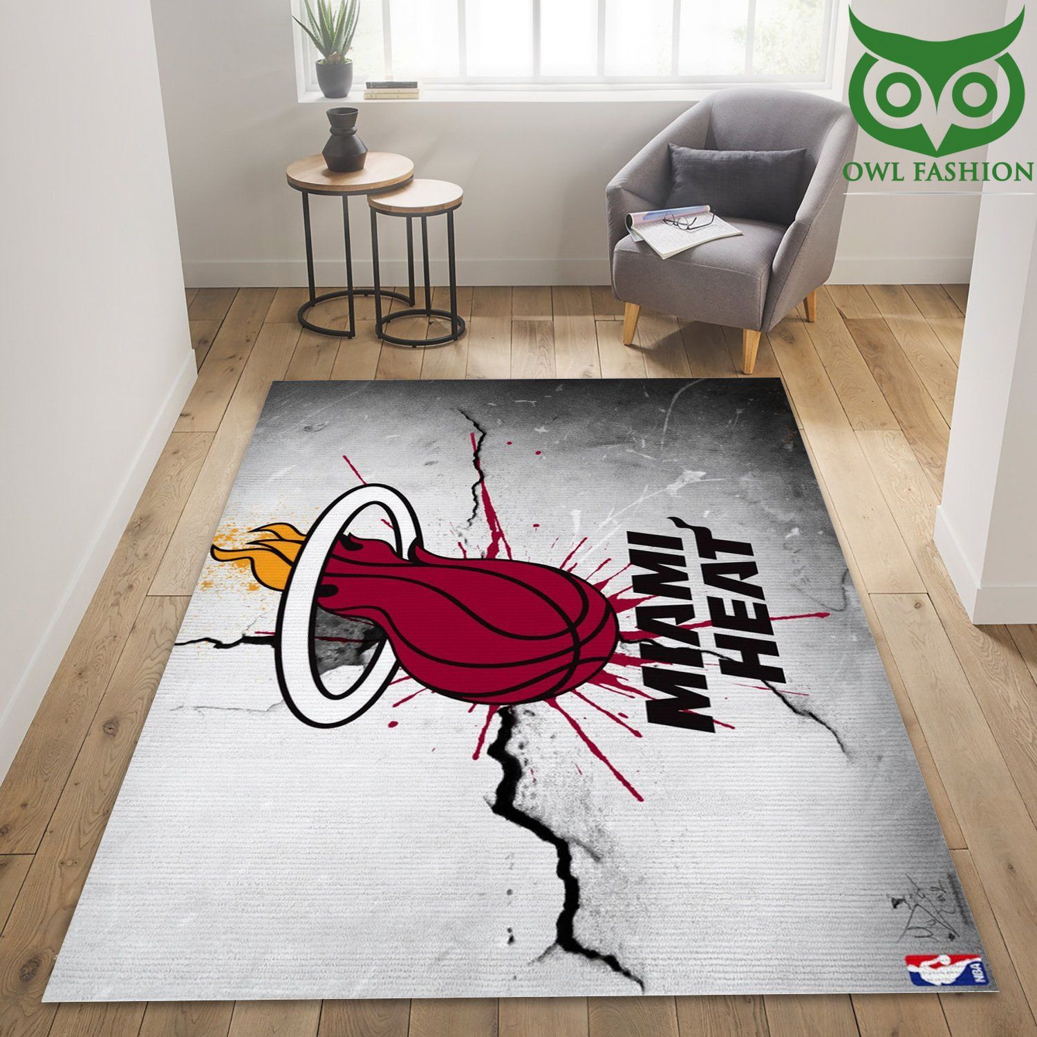 NBA Miami Heat Logo Team room decorate floor carpet rug 