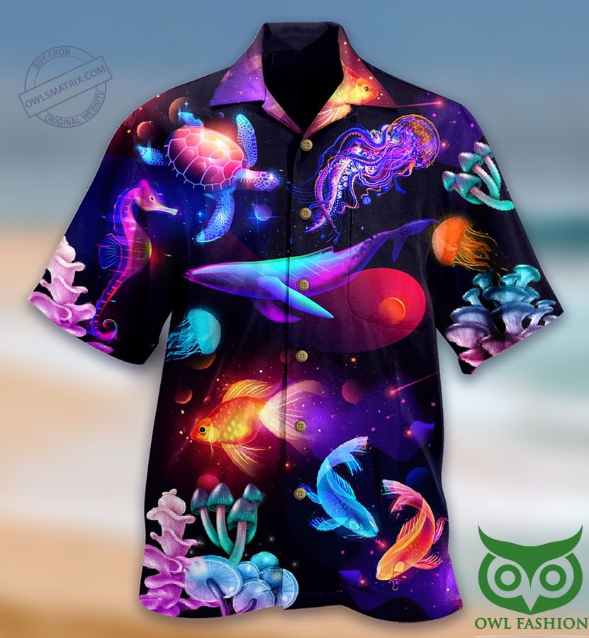 Ocean Love Fish Turtle Limited Edition Hawaiian Shirt