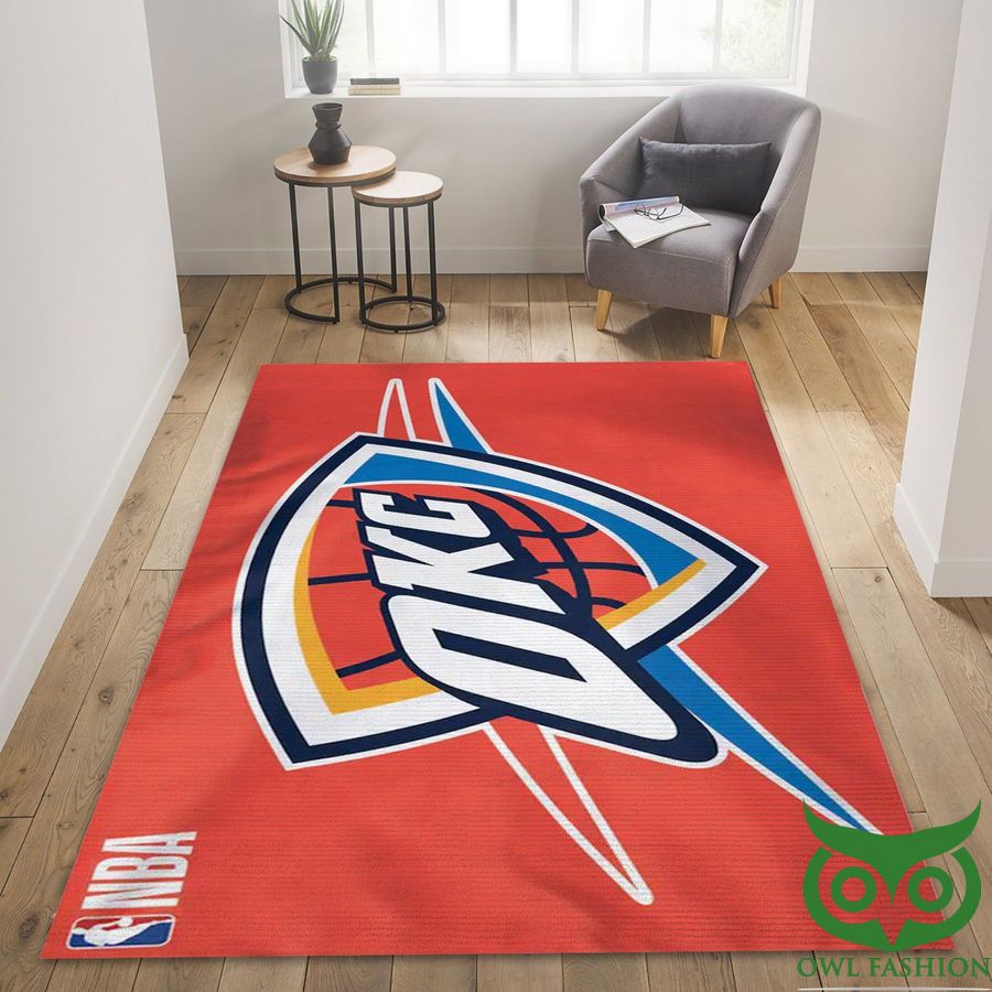 Oklahoma City Thunder NBA Team Logo Red Carpet Rug