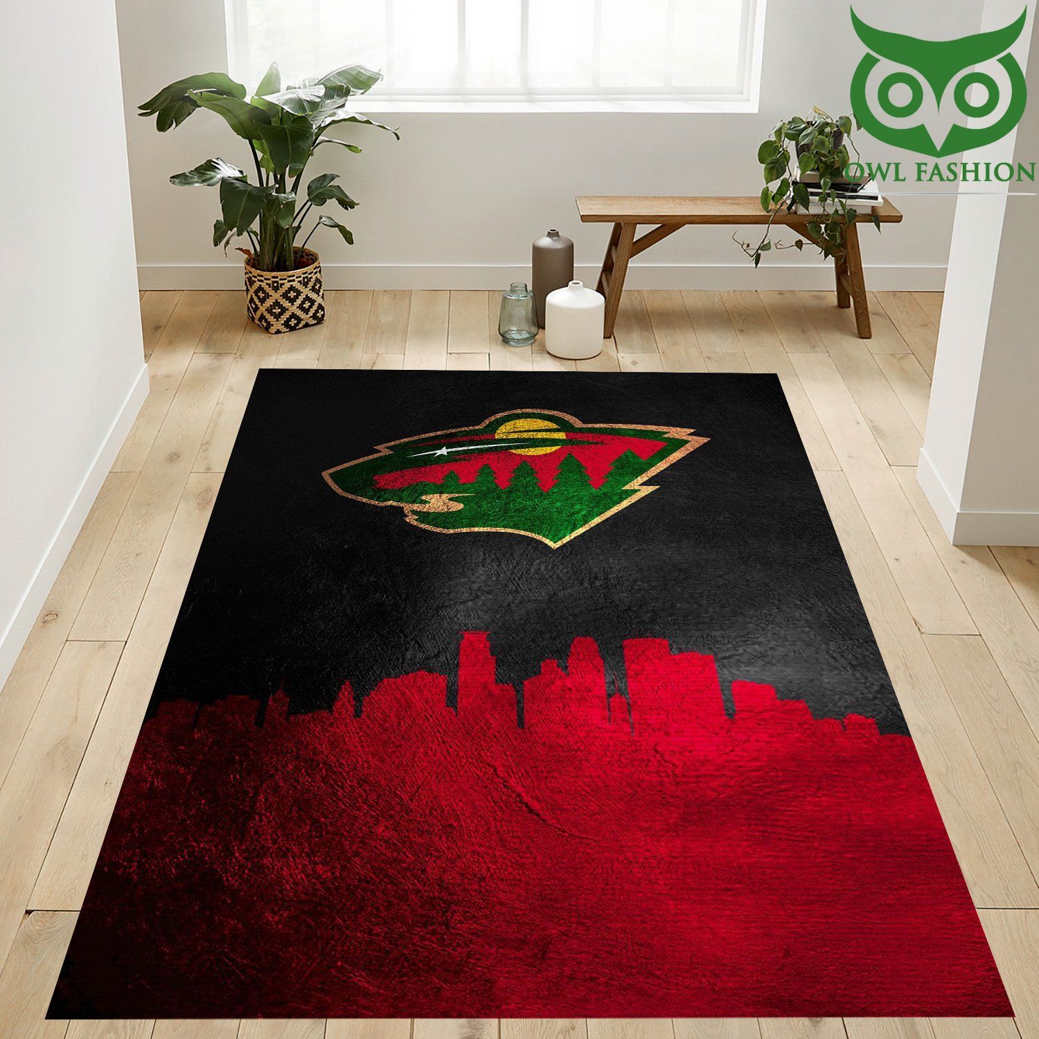 Minnesota Wild Skyline Nfl Logo Area home and floor decor carpet rug 