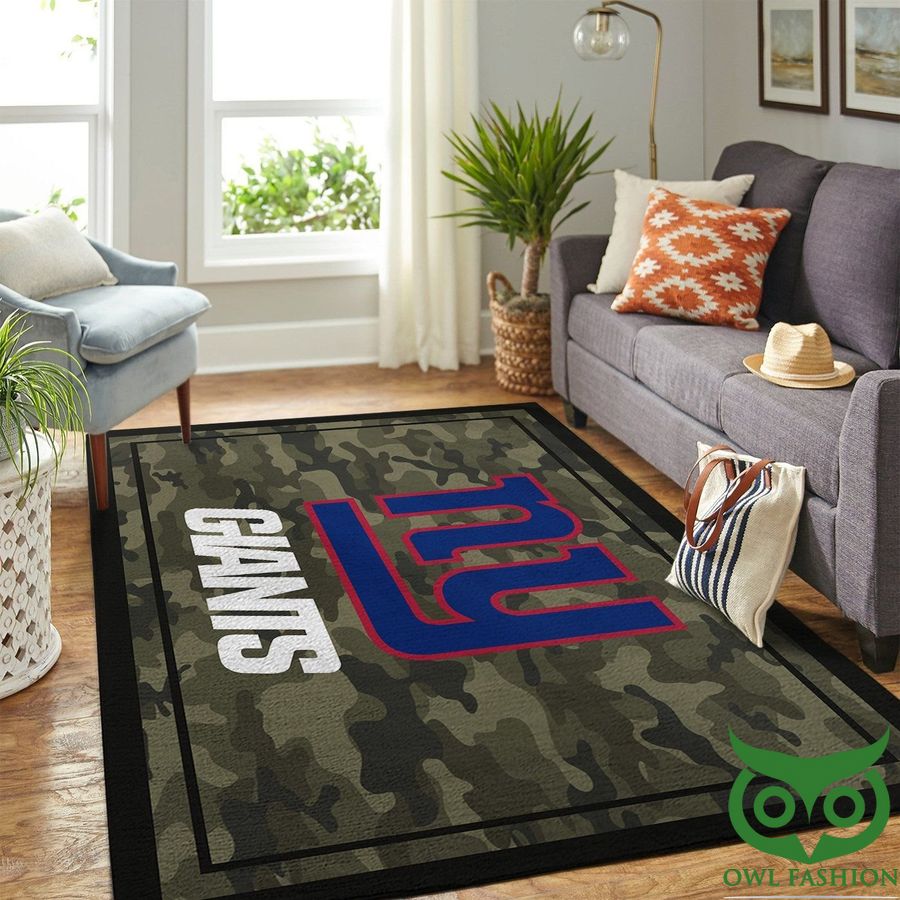 NFL New York Giants Team Logo Camo Style Carpet Rug