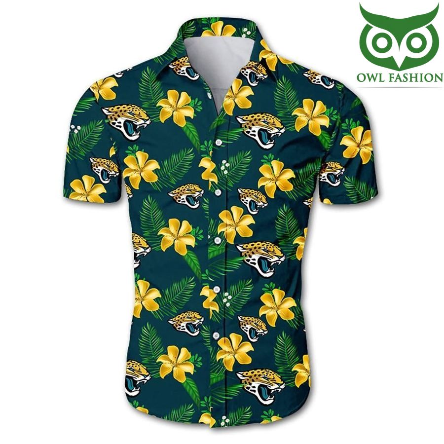 NFL jacksonville jaguars tropical flower Hawaiian Shirt 