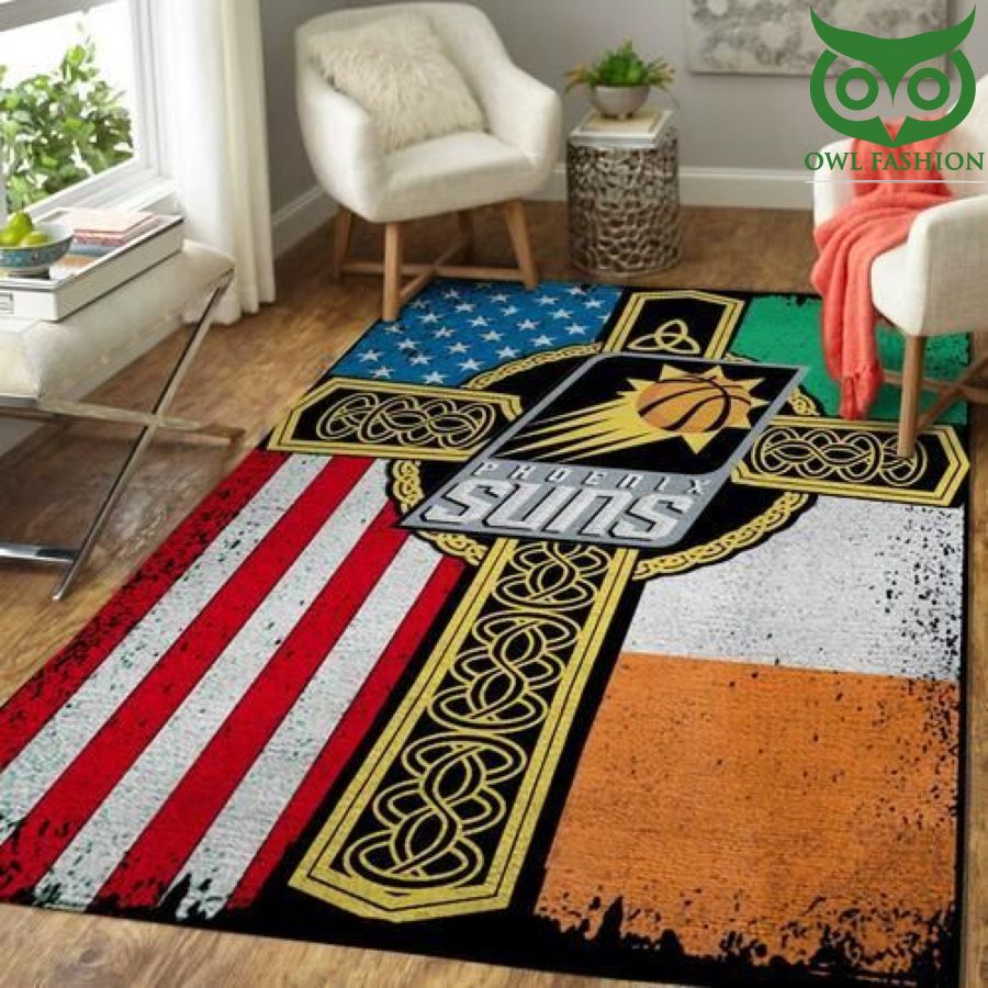 Phoenix Suns Nba Basketball Irish St Patricks Day Flag Cross room decorate floor carpet rug 