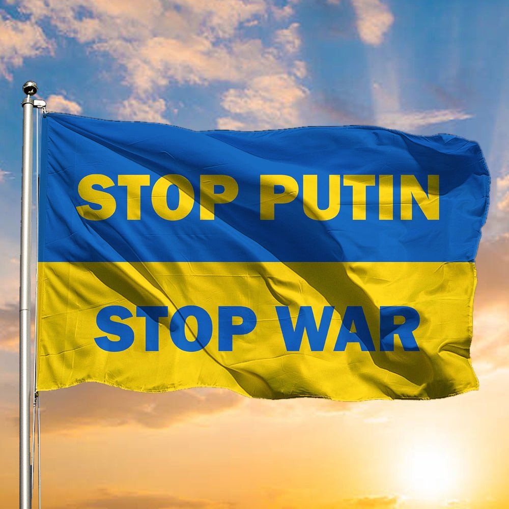 112 Stop Putin Stop War Ukrainian Flag Fuck Putin No War In Ukraine Anti War Protest Banner