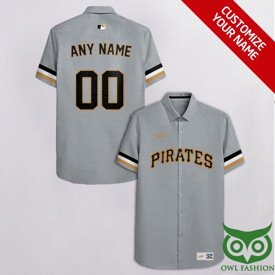 91 Customized Pittsburgh Pirates Gray with Golden Nike Name Hawaiian Shirt