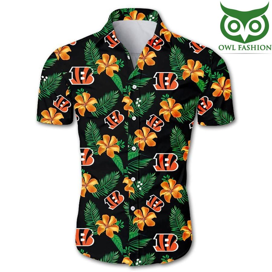 Cincinnati bengals tropical flower Hawaiian Shirt 