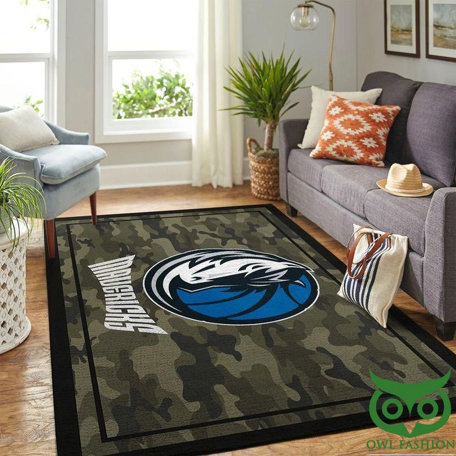 Dallas Mavericks NBA Team Logo Camo Style Carpet Rug