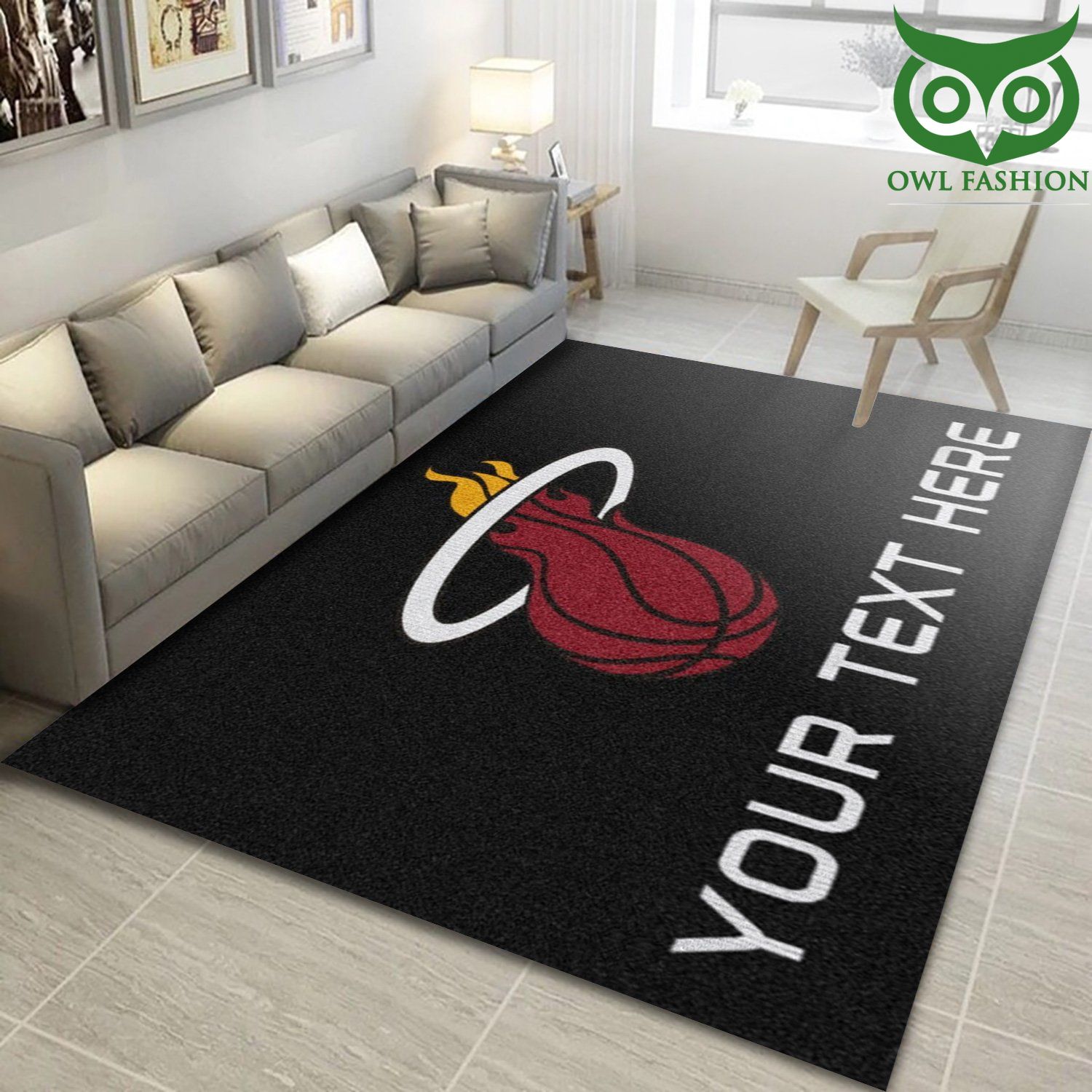 Customizable Miami Heat Area NBA room decorate floor carpet rug 