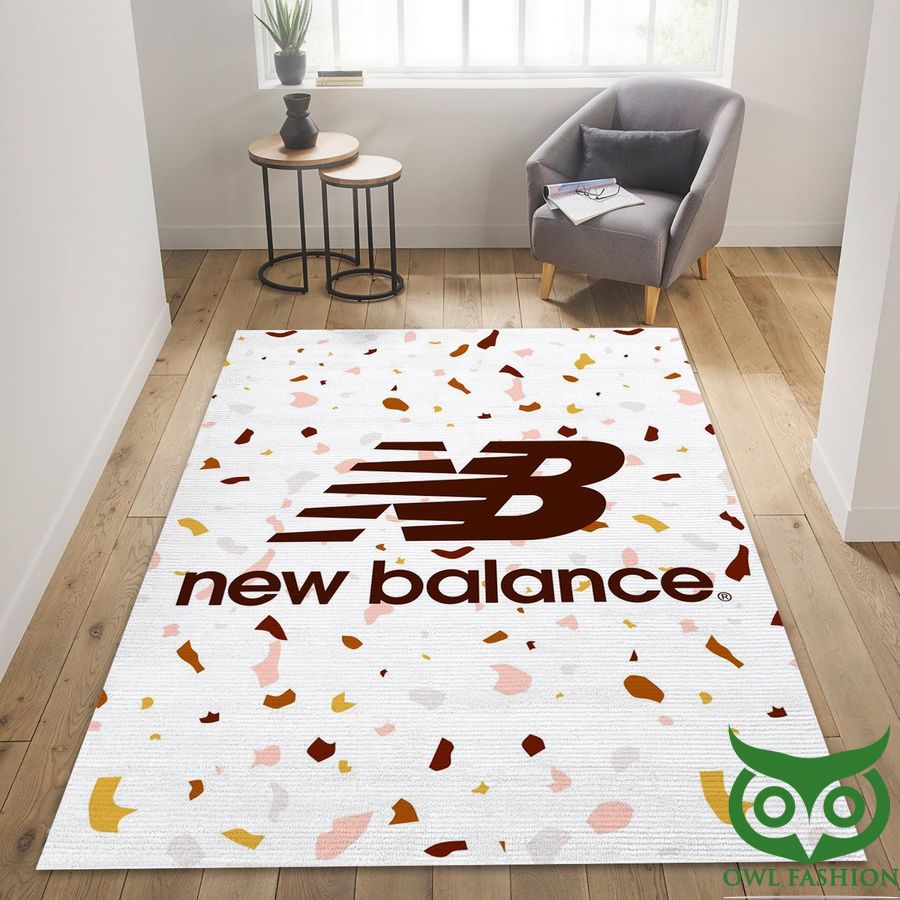 Luxury New Balance White with Colorful Pieces Flying Carpet Rug