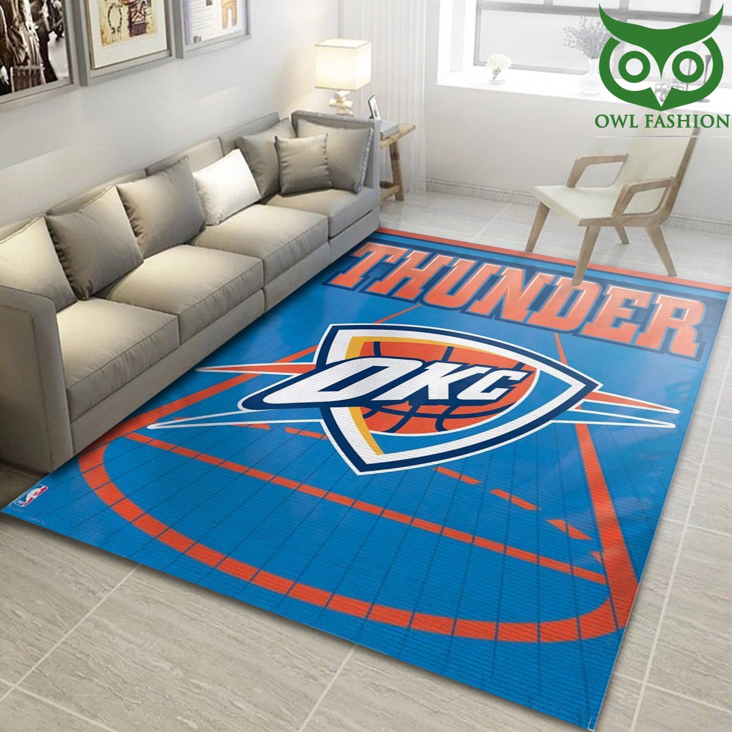 NBA Oklahoma City Thunder Logo Area home and floor decor carpet rug 