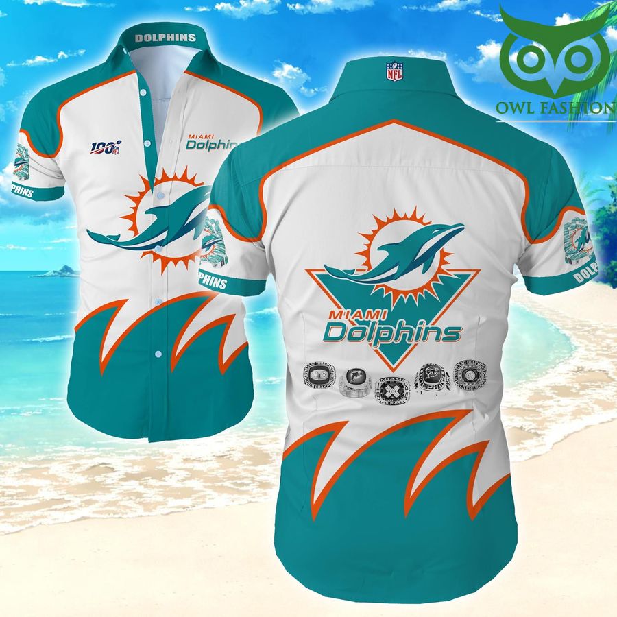 Nfl Miami Dolphins Tropical Hawaiian Shirt short sleeve summer wear