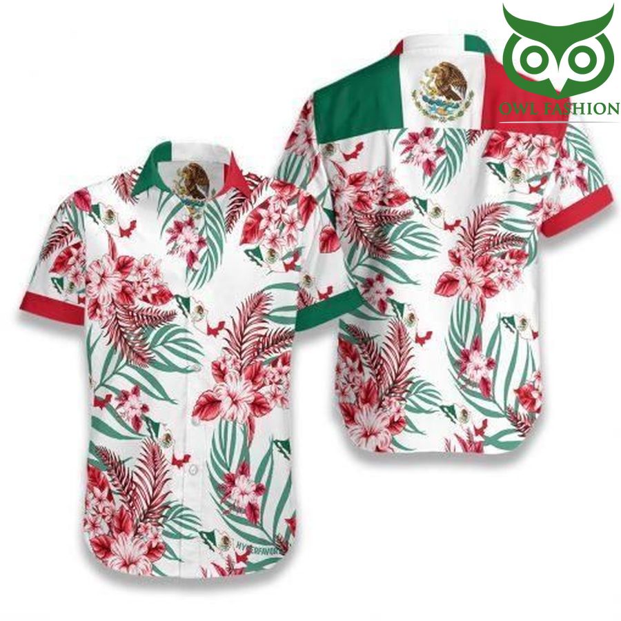 Mexico national flag tropical Hawaiian Shirt 