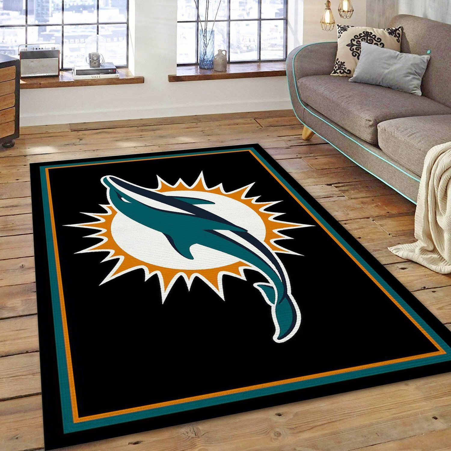 Nfl Miami Dolphins Team Floor home decoration carpet rug for football fans
