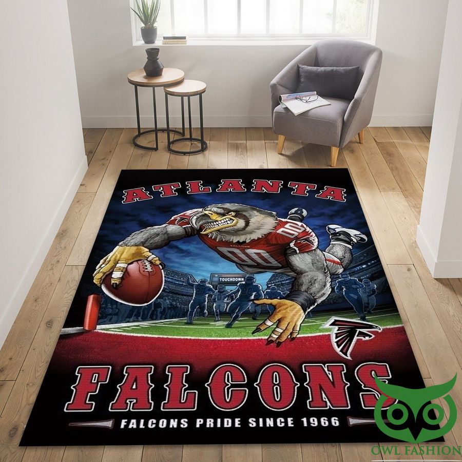Atlanta Falcons NFL Team Logo Eagles on Pitch Carpet Rug