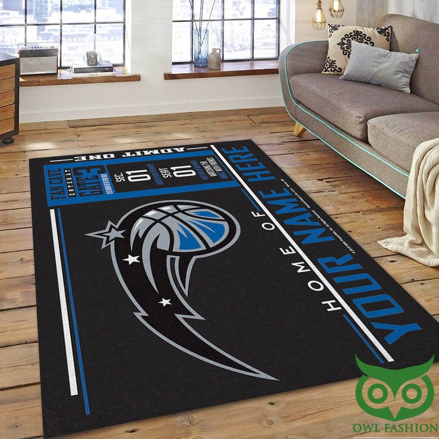 Customized NBA Orlando Magic Team Logo Wincraft Black Sapphire Carpet Rug