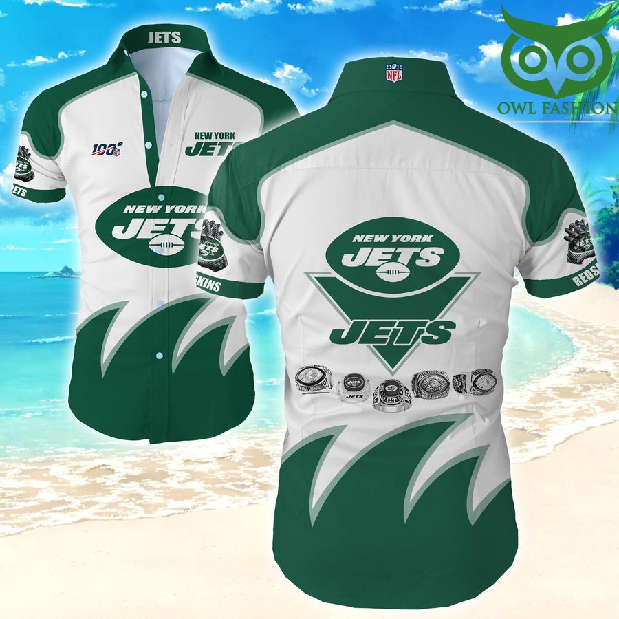 Nfl New York Jets tropical Hawaiian Shirt short sleeve summer wear