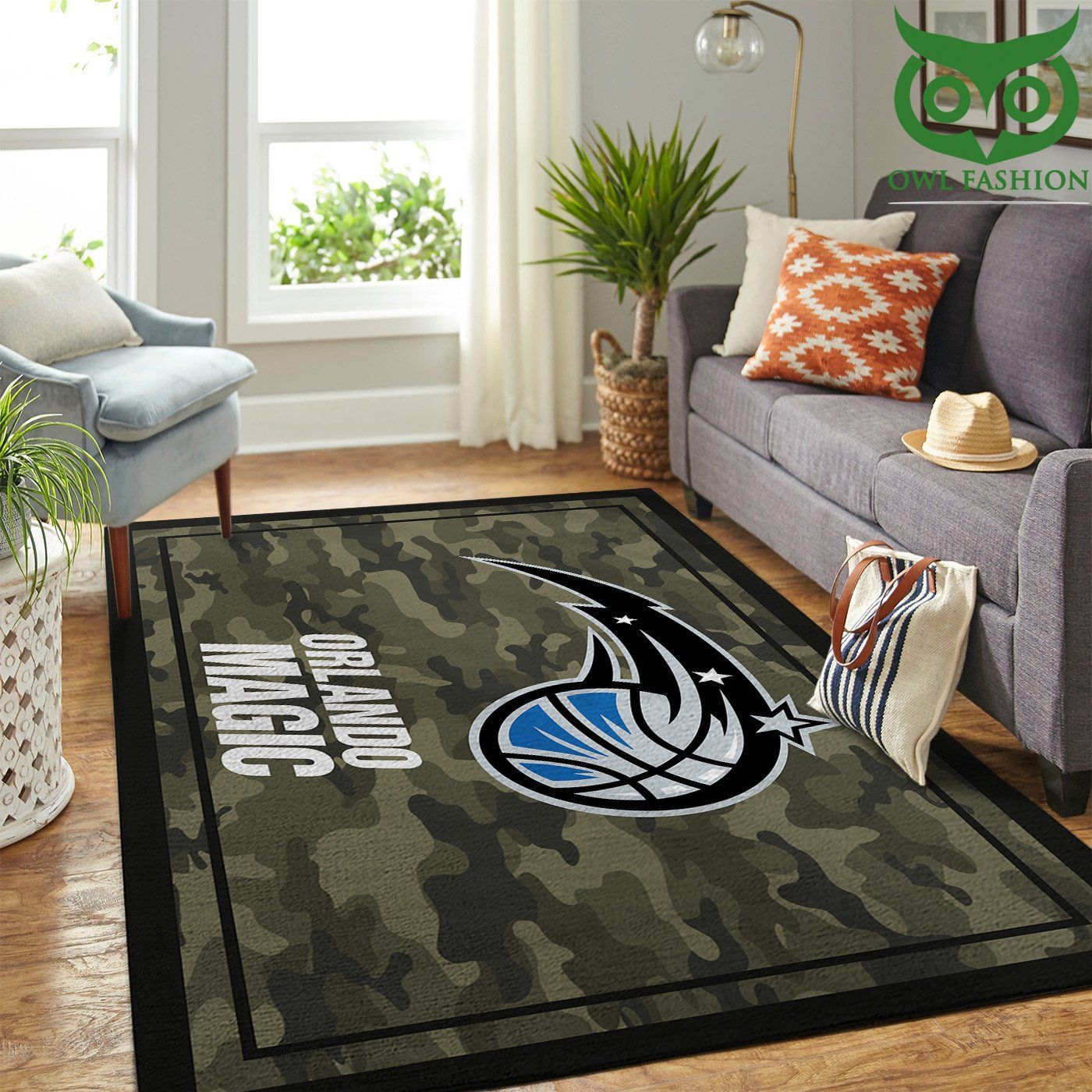 Rectangle Orlando Magic Nba Team Logo Camo Style Nice room decorate floor carpet rug 