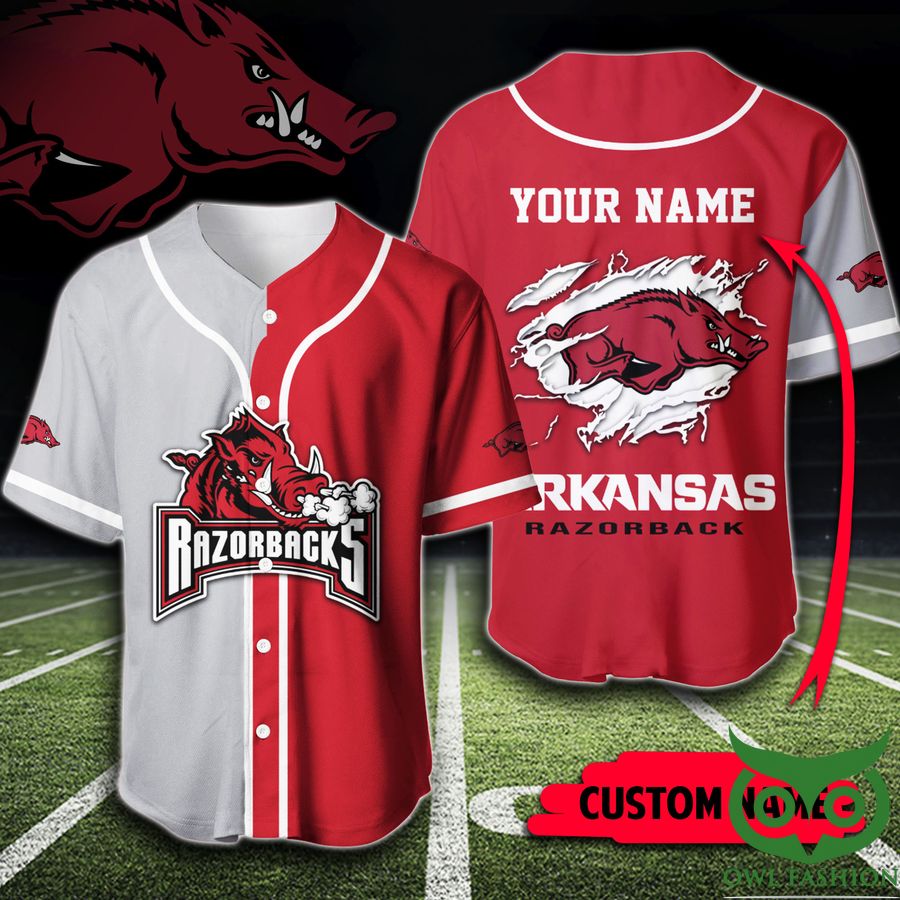 Custom Name Arkansas Razorbacks Baseball Jersey Shirt