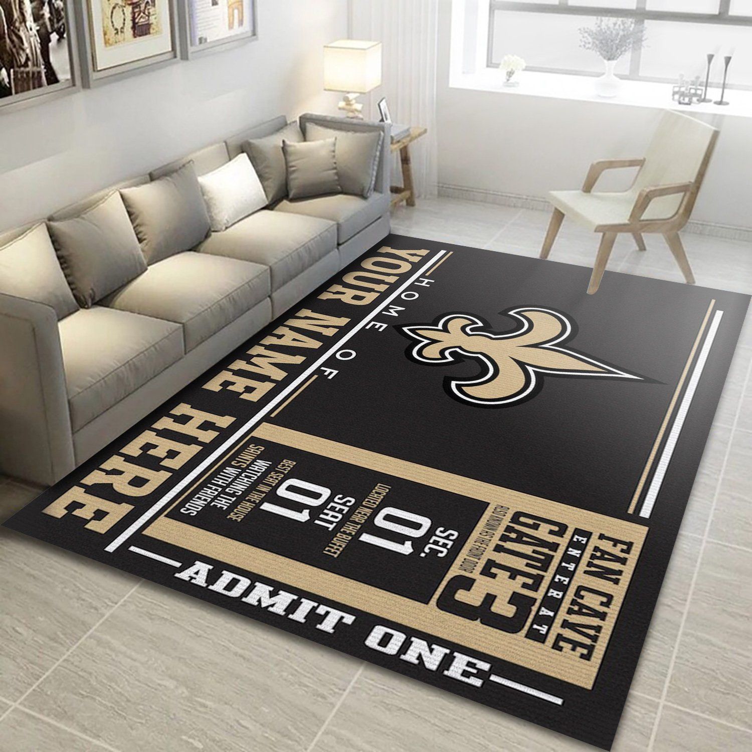NFL Football team New Orleans Saints Home Customizable Floor home decoration carpet rug