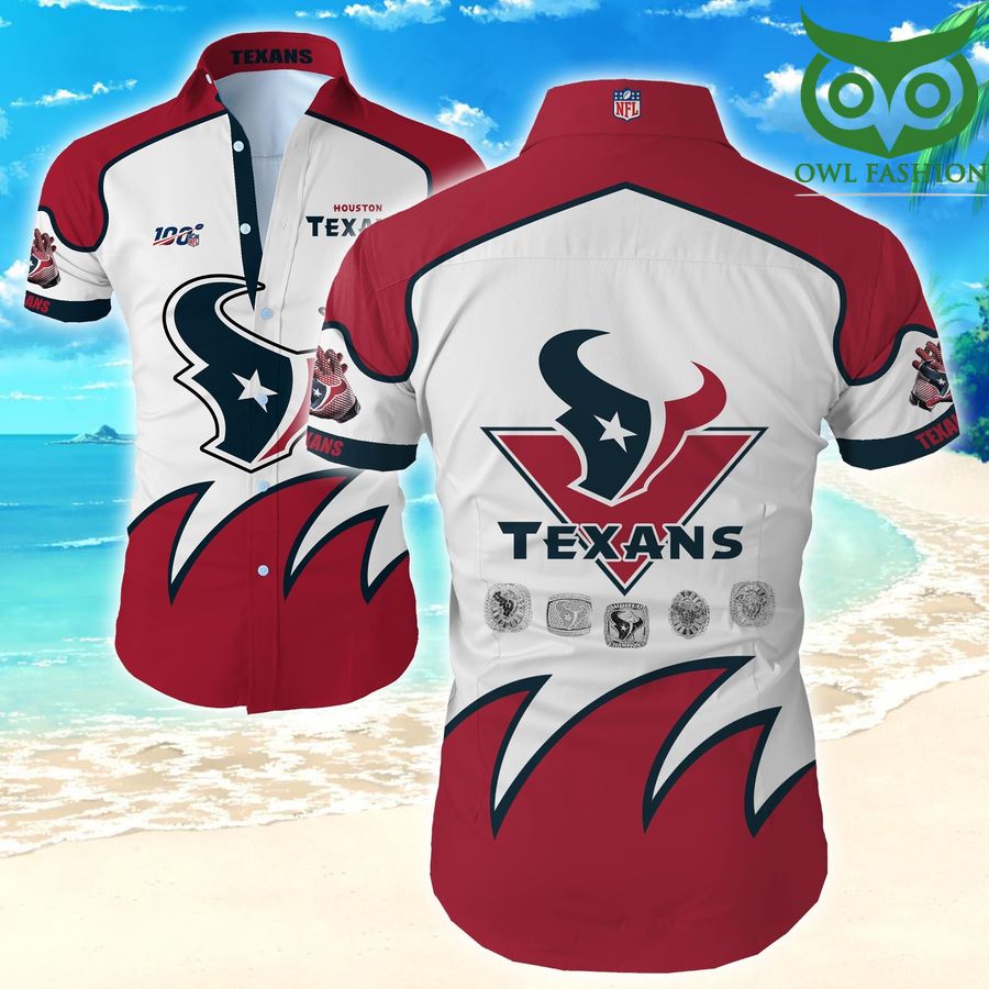 Nfl Houston Texans tropical Hawaiian Shirt short sleeve summer wear