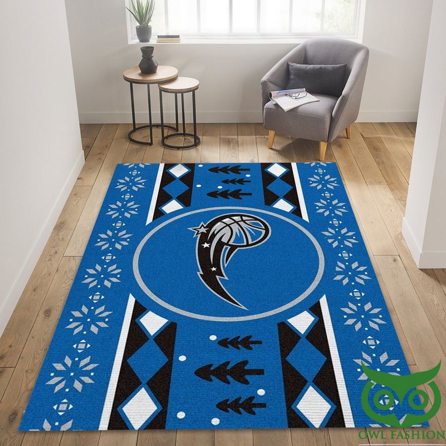 Orlando Magic NBA Team Logo with Ugly Pattern Carpet Rug