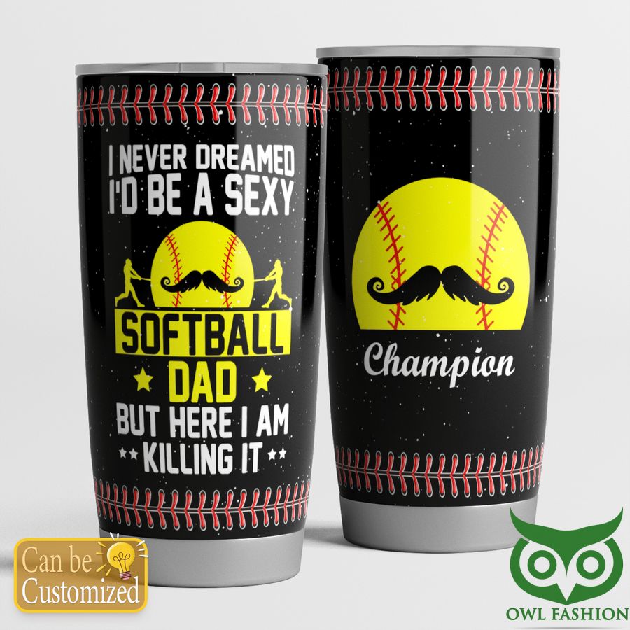 Personalized tumbler sexy softball dad