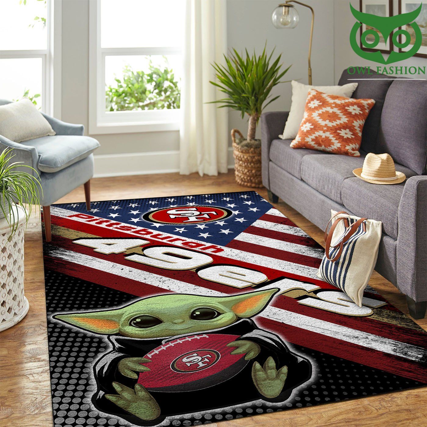 San Francisco 49ers Nfl Team Logo Baby Yoda Us Style Nice home and floor decor carpet rug 