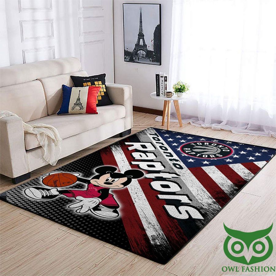 Toronto Raptors NBA Team Logo Mickey Player Style USA Flag Carpet Rug