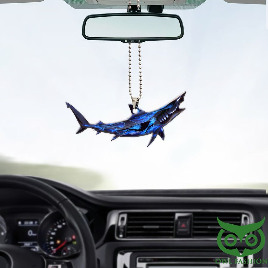 411 3D AOP Blue Hot Rod Shark Custom Car Hanging