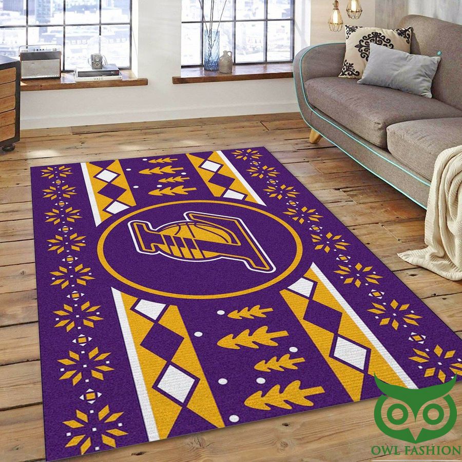 76 Los Angeles Lakers NBA Team Logo Purple and Yellow Carpet Rug