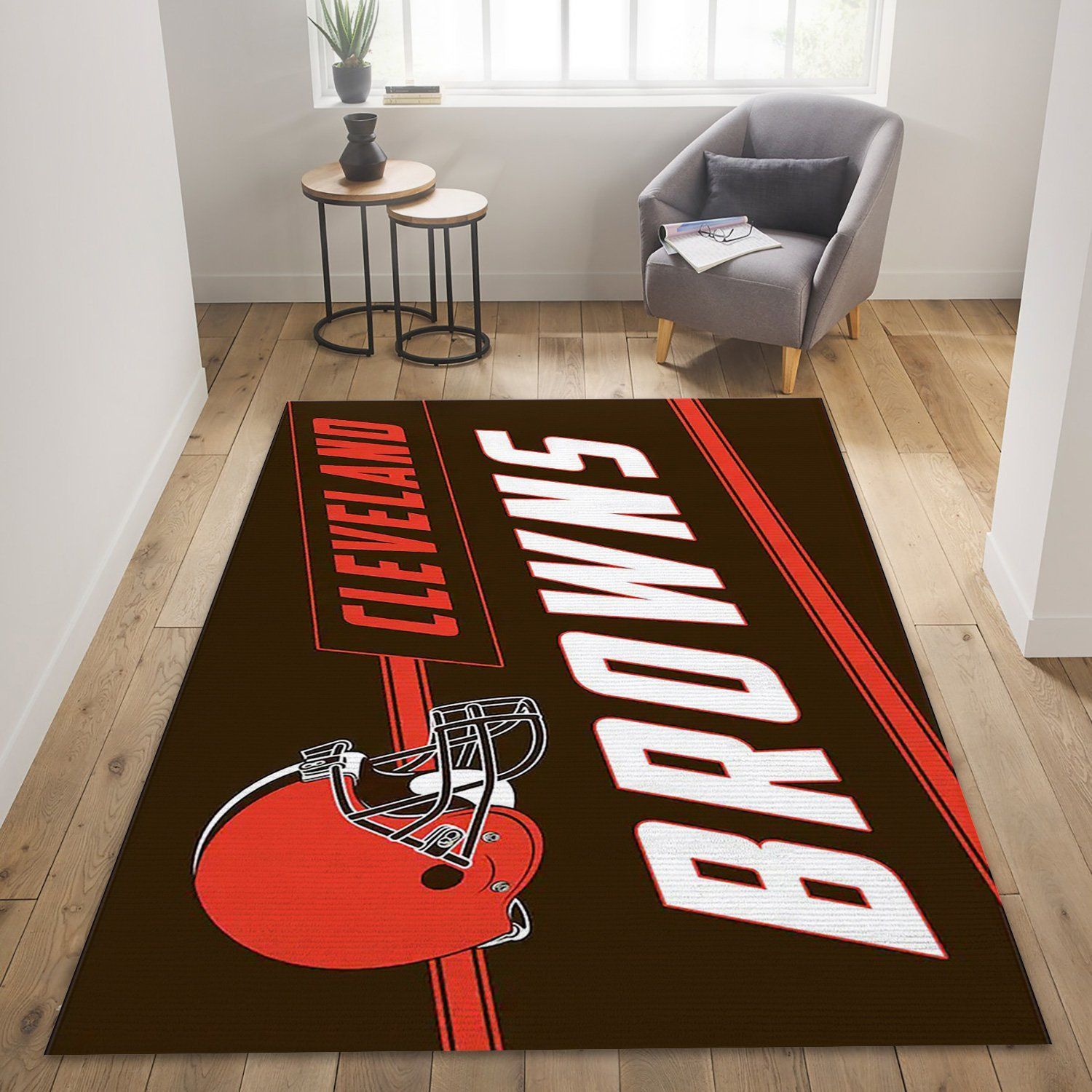 Cleveland Browns Coir Punch Rug Nfl Floor home decoration carpet rug