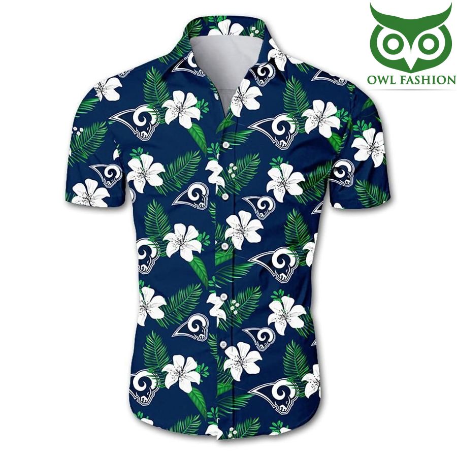 Los Angeles Rams team Hawaiian Shirt Floral tropical 