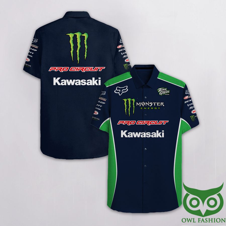 Pro Circuit Kawasaki Monster Energy Sapphire Color Hawaiian Shirt
