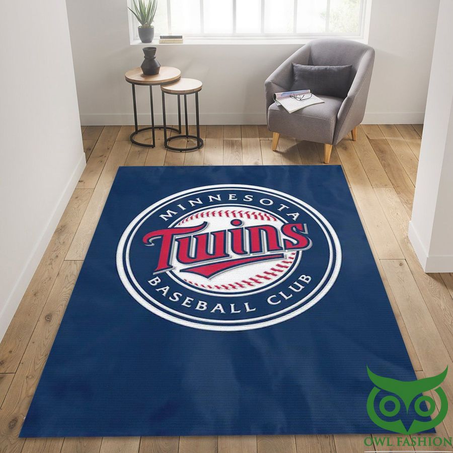 Minnesota Twins Baseball Club Team Logo MLB Dark Blue Carpet Rug