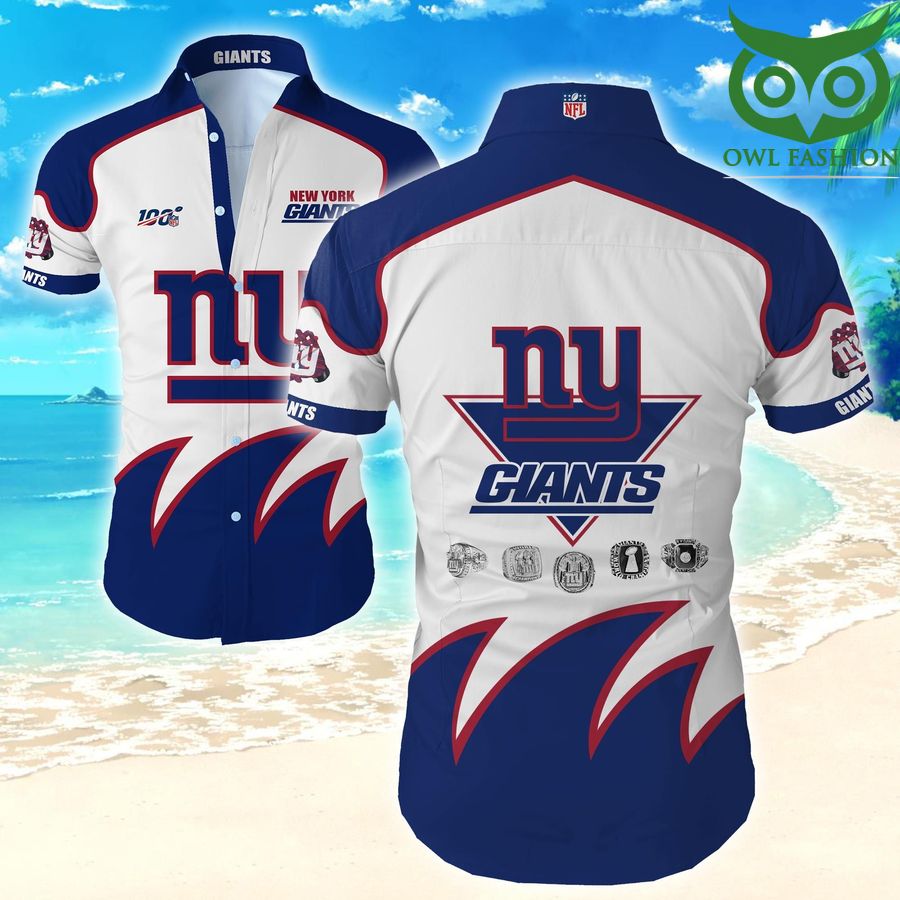 Nfl New York Giants Hawaiian Shirt short sleeve summer wear tropical