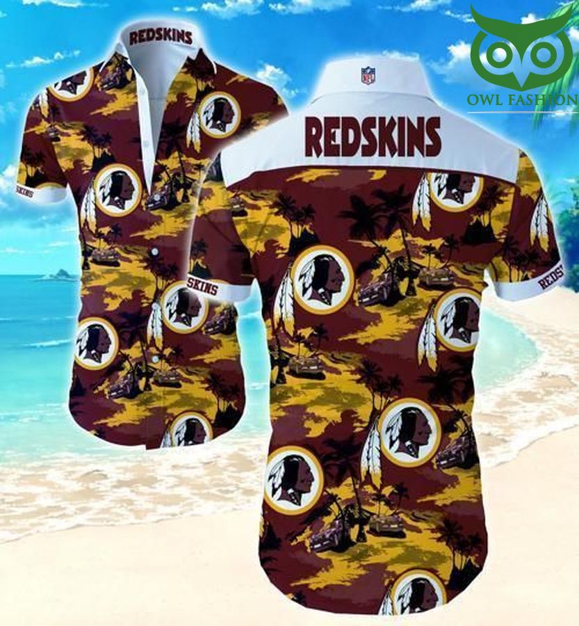 Washington Redskins Coconut Tree Hawaiian shirt short sleeve summer wear