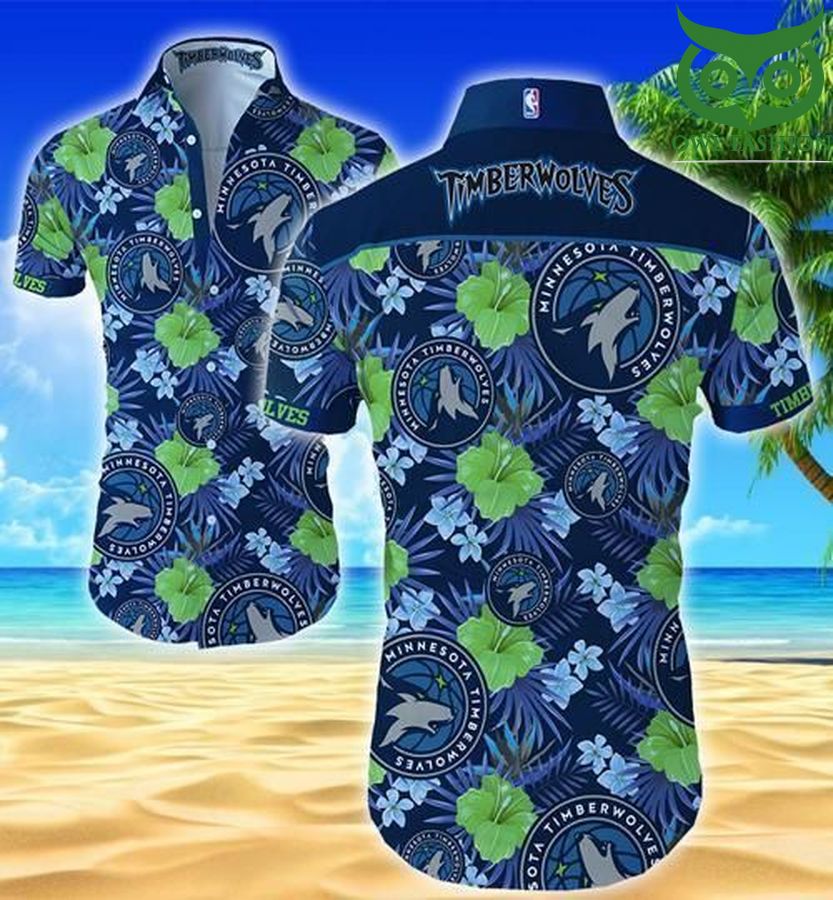 Minnesota Timberwolves Style Hawaiian shirt short sleeve summer wear