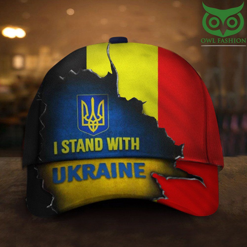 I Stand With Ukraine Belgium Flag Hat I Stand With Ukraine 2022 Merch For Belgium