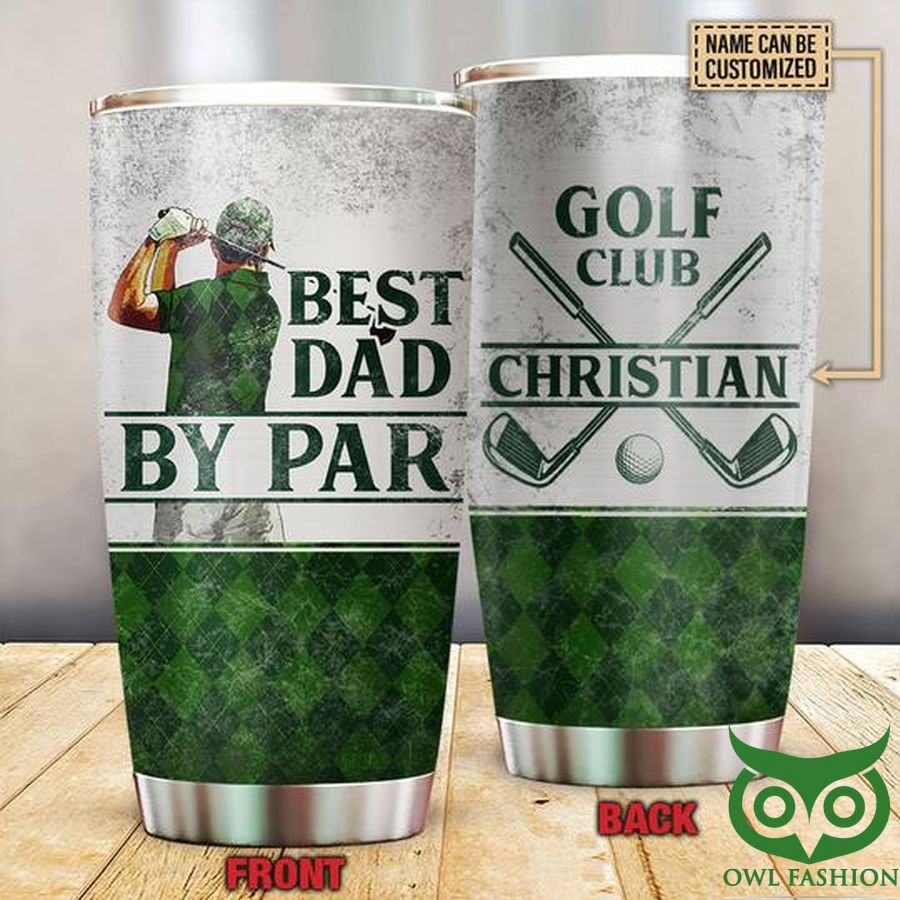 Personalized Best Dad by Par Golf Club Custom Tumbler