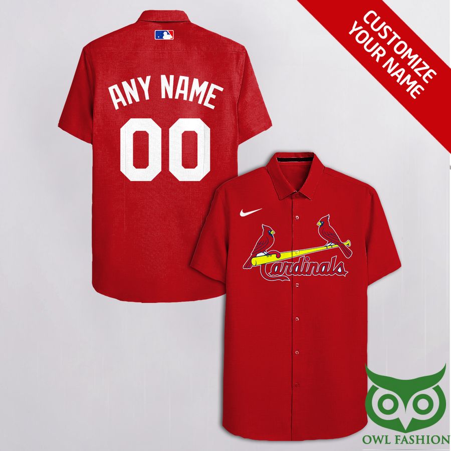 Custom Name Number St Louis Cardinals Red Hawaiian Shirt