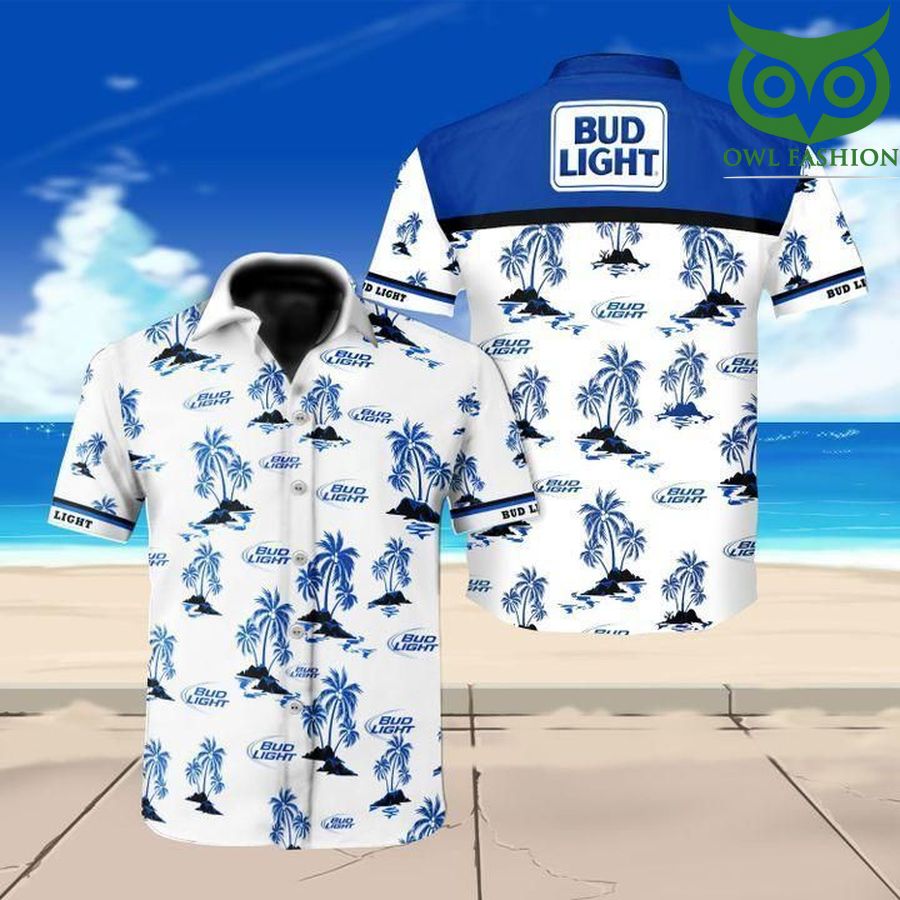 Bud light beer floral logo summer Hawaiian Shirt 