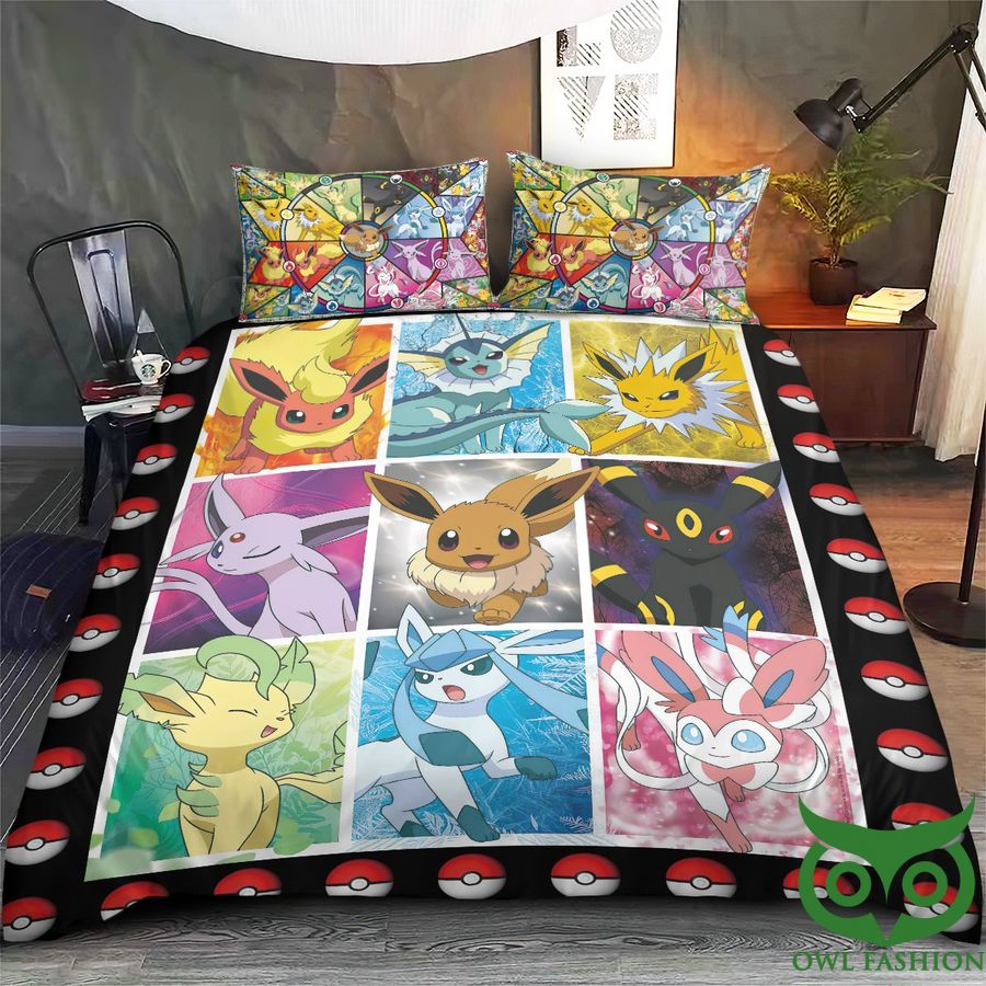 33 Anime Pokemon Eevee Evolution Custom Bedding Set