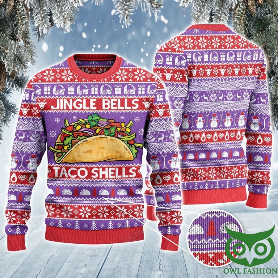 151 Tacos Lovers Gift Jingle Bells Taco Shells Christmas Ugly Sweater