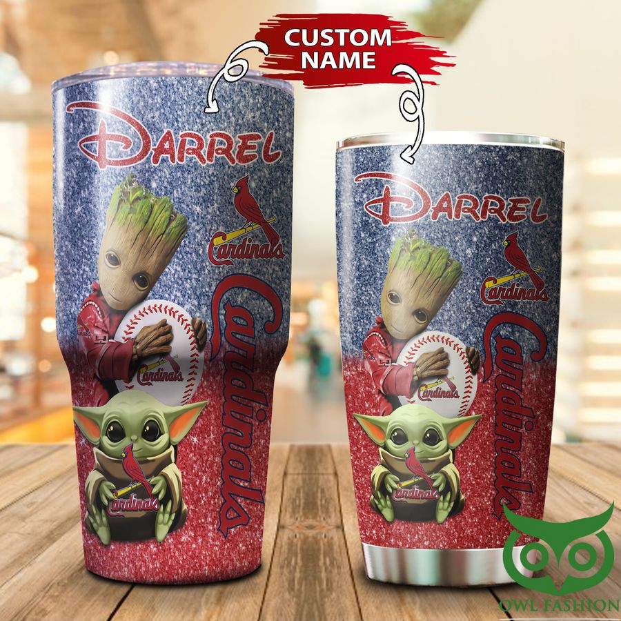 57 Custom Name St. Louis Cardinals Blue and Red Groot Tumbler Cup