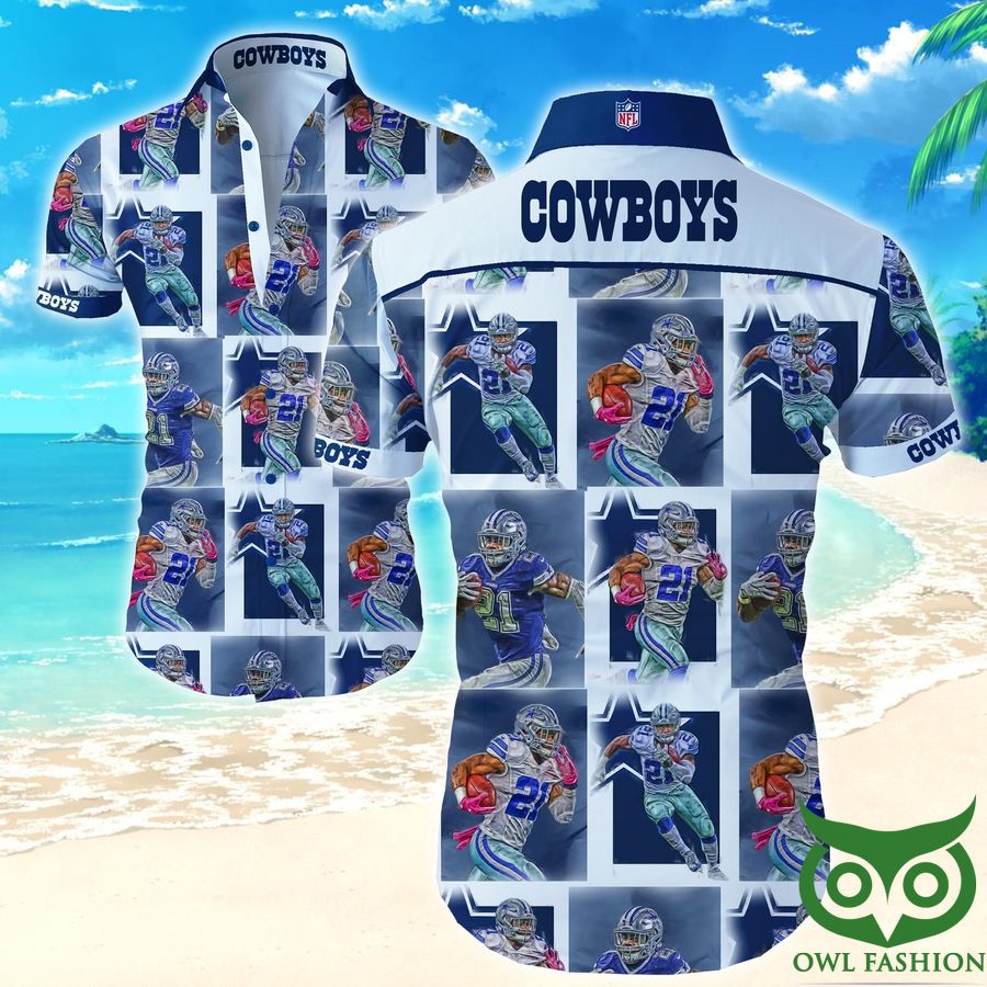 20 NFL Dallas Cowboys Team Players Drawing Hawaiian Shirt