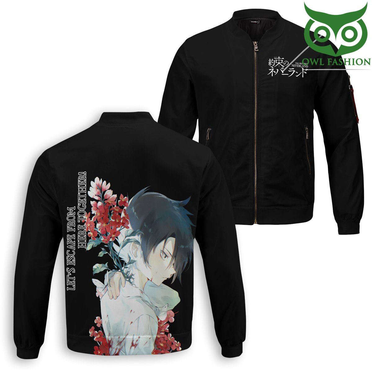 352 The Promised Neverland Ray Printed Bomber Jacket