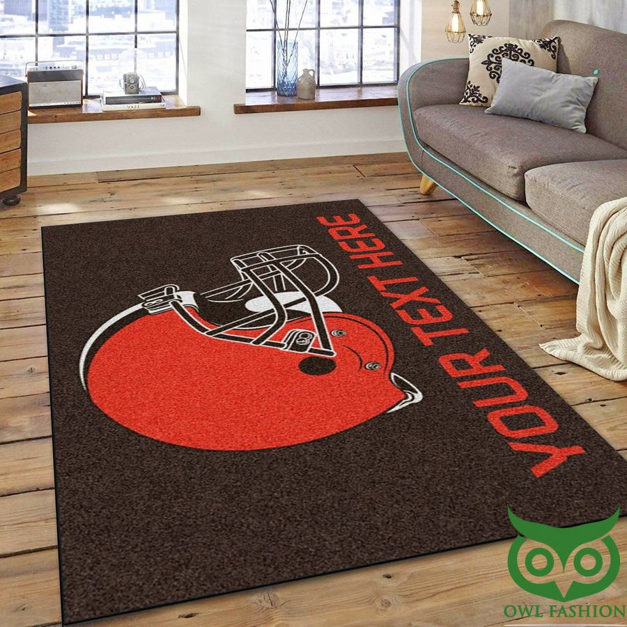 Customized Cleveland Browns Team Hat NFL Brown Carpet Rug